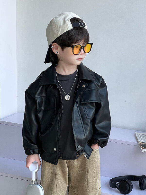 Boys Faux Leather Jacket Toddler Kids