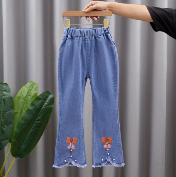 Girls' Stretch Flared Jeans for Kids (Ages 6-12) - Image 4