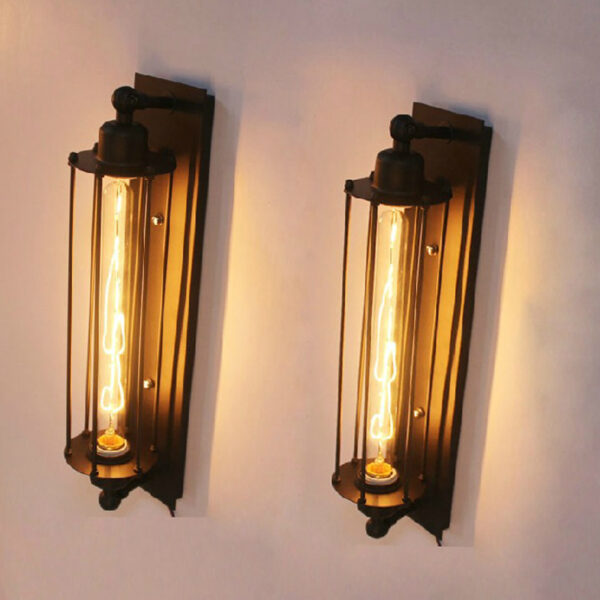 Retro Edison Flute Iron Tall Wall Lamp - Image 2