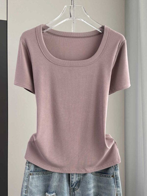 Women's Short Sleeve Square Neck T-Shirt