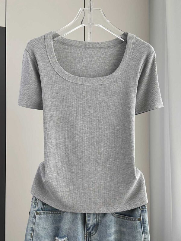 Women's Short Sleeve Square Neck T-Shirt - Image 2