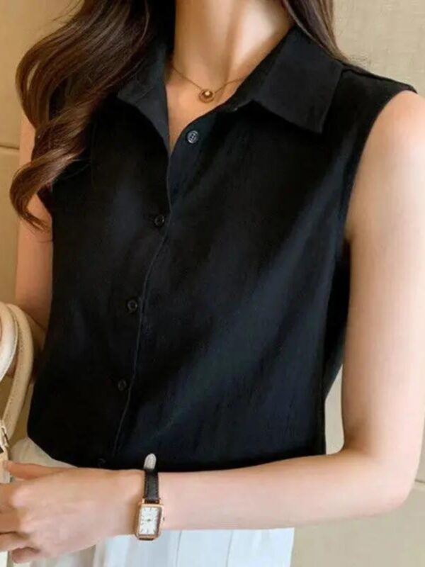 Summer Chiffon Shirt Women's Sleeveless Suit - Image 4