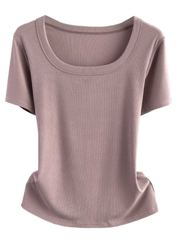 Women's Short Sleeve Square Neck T-Shirt - Image 5