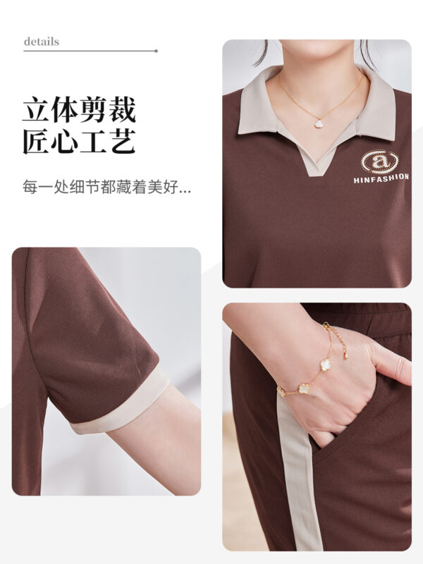 New Women's Western Style Short Sleeve Sports Two-Piece Clothing - Image 4