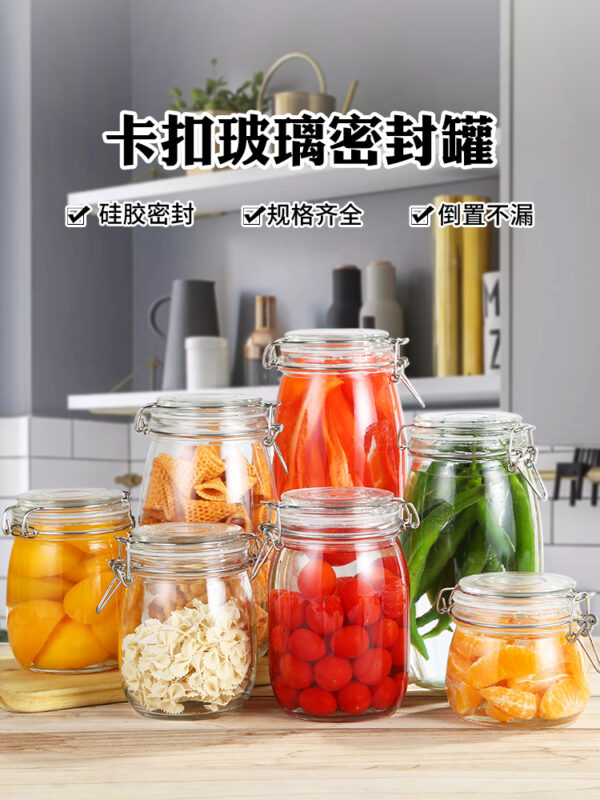 Airtight glass jar for food storage