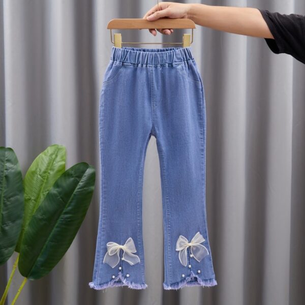 Girls' Stretch Flared Jeans for Kids (Ages 6-12) - Image 3