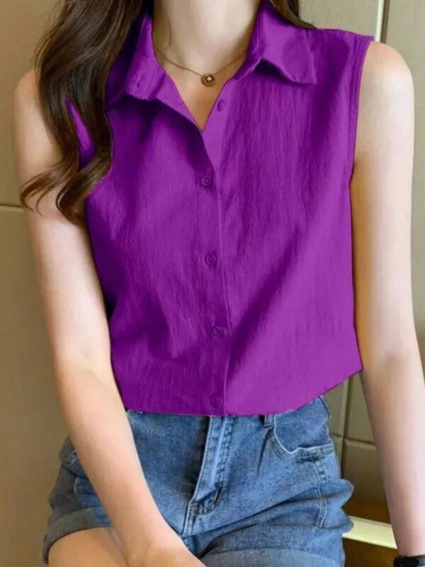 Summer Chiffon Shirt Women's Sleeveless Suit - Image 2