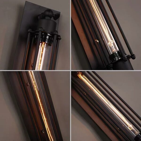 Retro Edison Flute Iron Tall Wall Lamp - Image 3